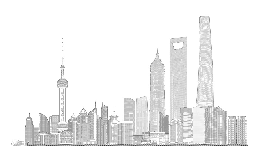 FLASH矢量绘画:上海SHANGHAI·浦东新区·陆家嘴|绘画习作|插画|QYUEN - 原创设计作品 